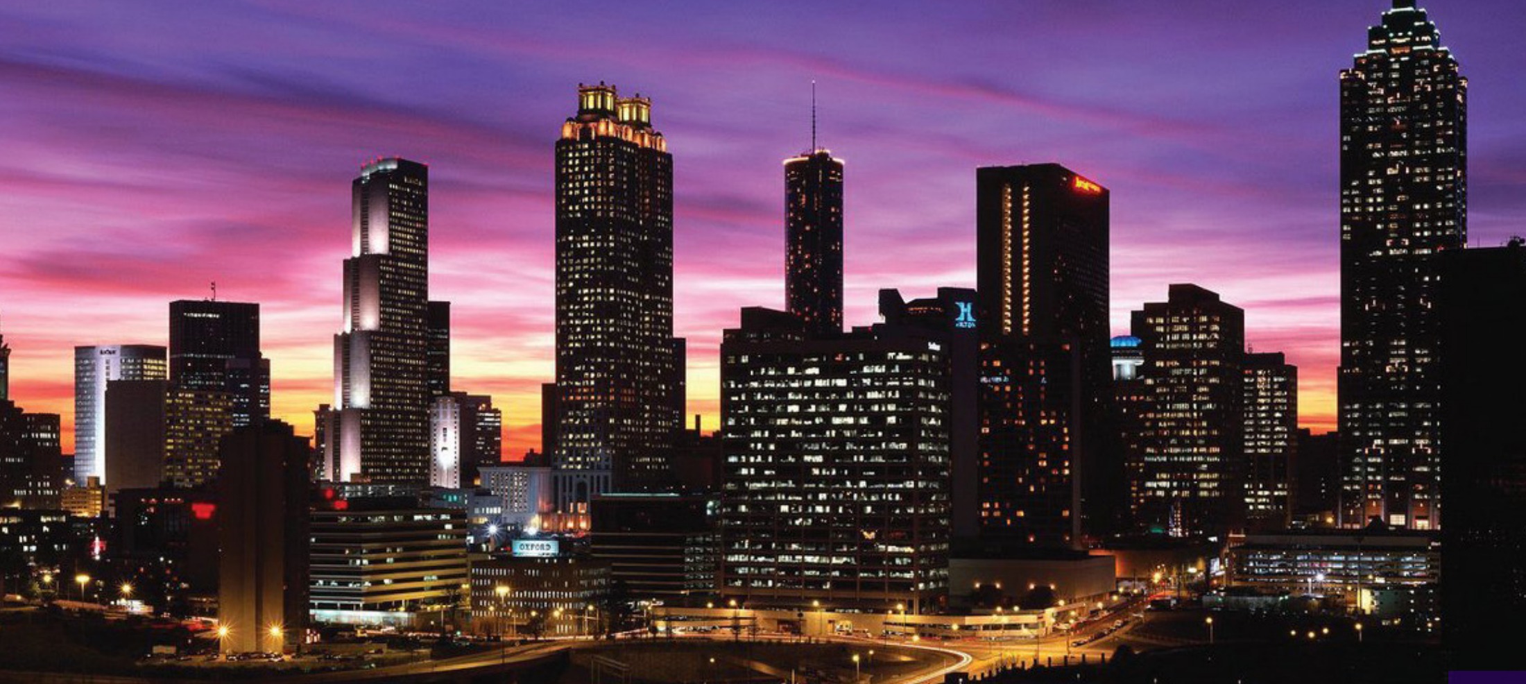 The Atlanta skyline at night